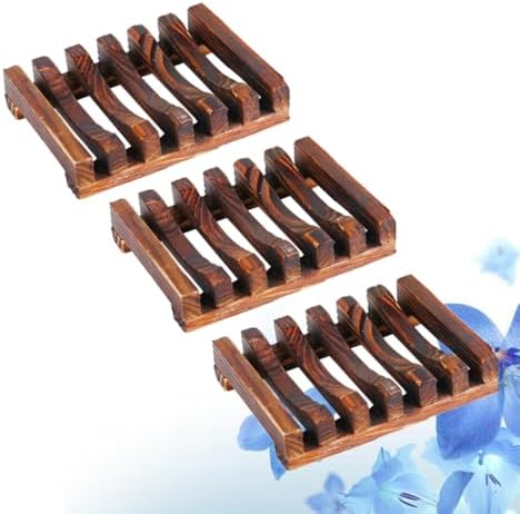 3pcs Wooden Soap Dish with Draining Design 1