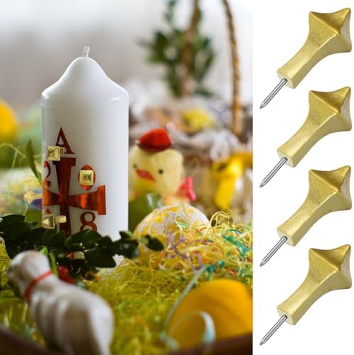 MorningRo 8 Pcs Gold Candle Nails for Easter Church Services
