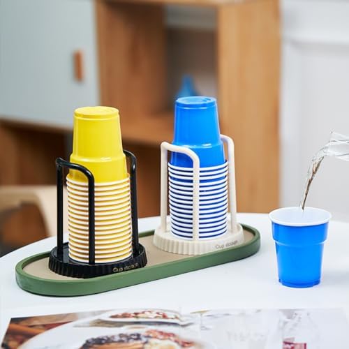 2-Pack Plastic Bathroom Cup Dispenser for 3-7 oz Cups
