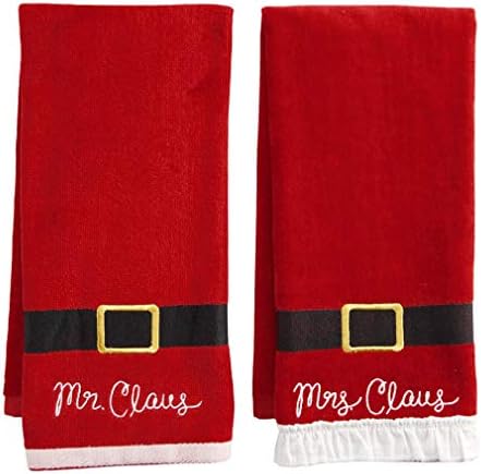 Christmas Towels Set of 2 with Santa Belt Design