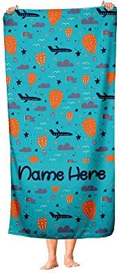 Extra Large Personalized Hot Air Balloon Towel for Kids