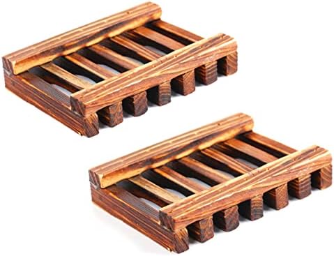 3pcs Wooden Soap Holder Drain Rack with Classic Style Dish Tray
