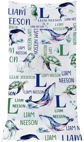 Custom Under The Sea Animal Beach Towel with Name