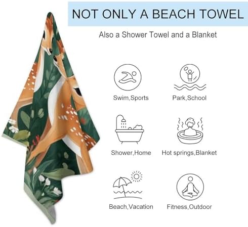 4SEE Oversize Soft Whitetail Deer Beach Towel