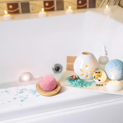 TOPBATHY Bamboo Soap Dish 2pcs Round Bath Holder
