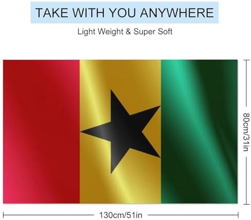 4SEE Oversize Beach Towel with Ghana Flag Design