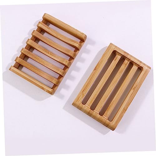 2Pcs Soap Dish with Fast Draining and Natural Texture