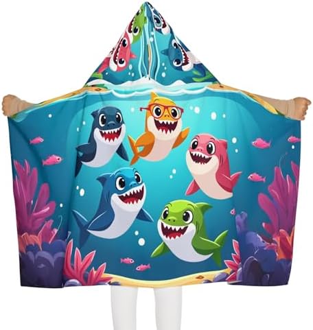 Baby Shark Themed Youth Hooded Towel
