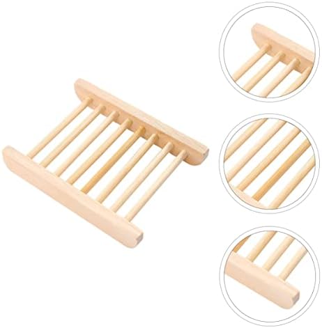 Ciieeo 6Pcs Wooden Soap Dish for Bathroom and Kitchen