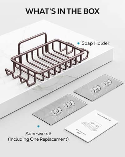 Nieifi Stainless Steel Soap Dish with 4 Hooks