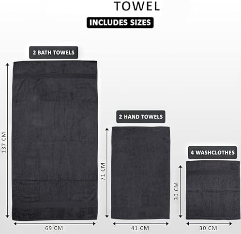 Softolle Luxury 8 Piece Towel Set - Grey 1