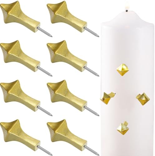 MorningRo 8 Pcs Gold Candle Nails for Easter Church Services