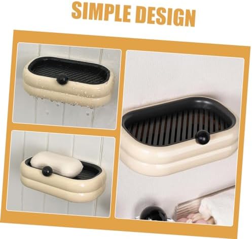 Amosfun Dual Drain Soap Dish Holder for Wall