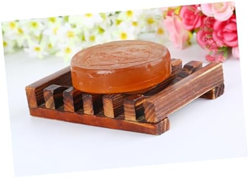 BESTOYARD 4PC Natural Wooden Soap Holder for Kitchen Bathroom 1