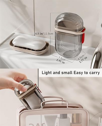 GlitzyStar Soap Dish Holder with Lid Leakproof and Durable Travel Soap Case