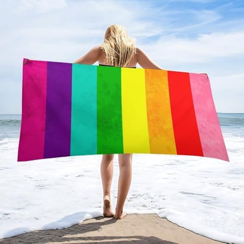 4SEE Beach Towel with Pride Flag Design