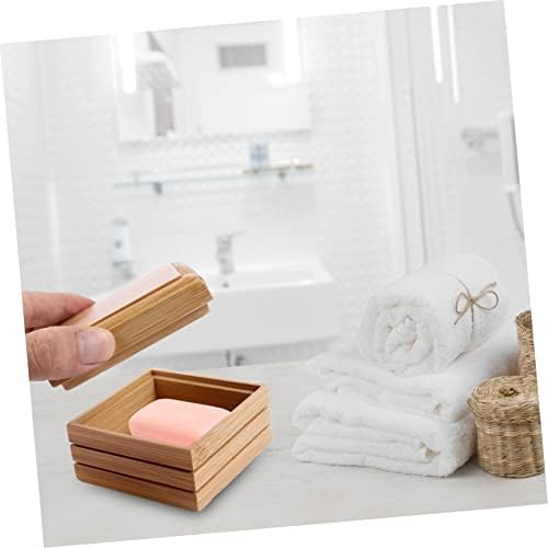 Beatifufu Bamboo Lid Soap Dish with Drainage
