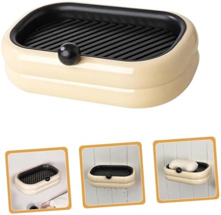 Amosfun Dual Drain Soap Dish Holder for Wall