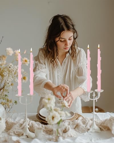 LPUSA Ivory Taper Candle Set of 4 10 inch Dripless