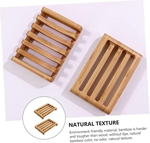 Luxshiny Sturdy Bamboo Wood Soap Dish Drainer