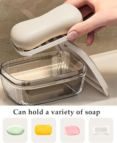 GlitzyStar Soap Dish Holder with Lid Leakproof and Durable Travel Soap Case