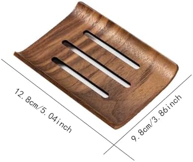 Bothyi Wood Soap Dish Farmhouse Decorative Anti Slip Holder