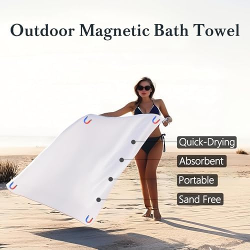 Abstract Girl Magnetic Bath Towel for Travel and Beach Use