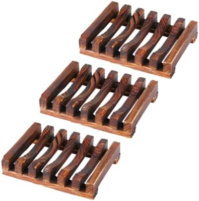 Zerodeko Wood Soap Dish Drain Soap Rack for Bathroom