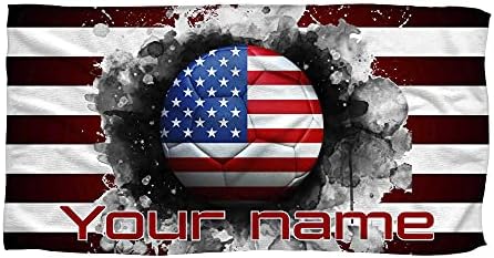 Custom USA Flag Football Towel - Red Black White Striped