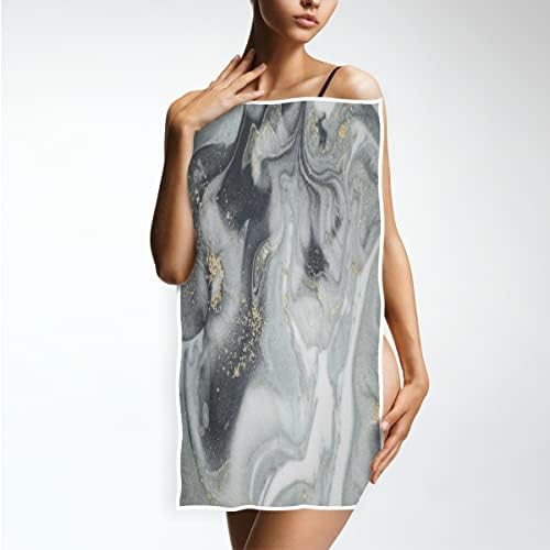 ALAZA Gray Marble Print Ink Style Bath Towel
