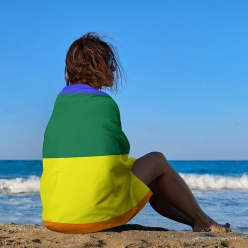 Quick Dry Oversize Bath Towel Rainbow LGBTQ Pride Flag Design
