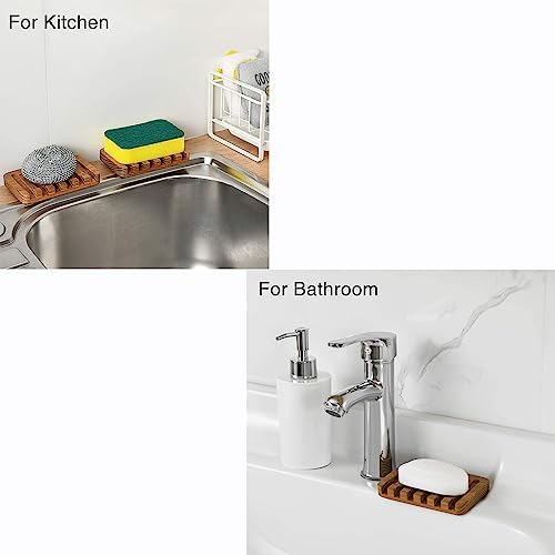 SUBEKYU Teak Wooden Soap Holder 2PCS