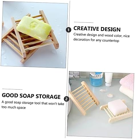 Wooden Soap Tray Drainer Holder for Kitchen and Bathroom