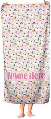 Extra Large Pink Llama Towel for Kids and Adults 1