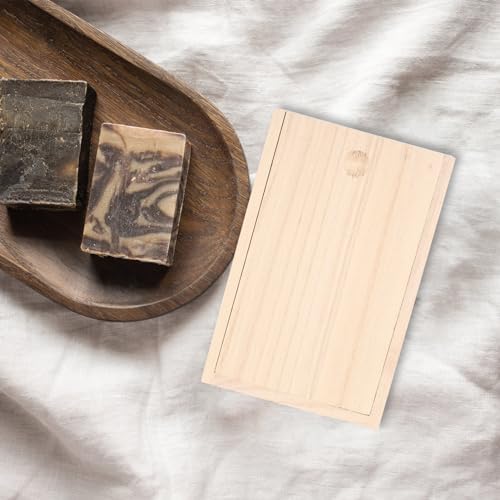 Luxshiny Wooden Soap Dish with Lid Multi-use Holder