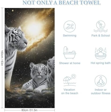4SEE Oversize Velvet Beach Towel with Galaxy Design