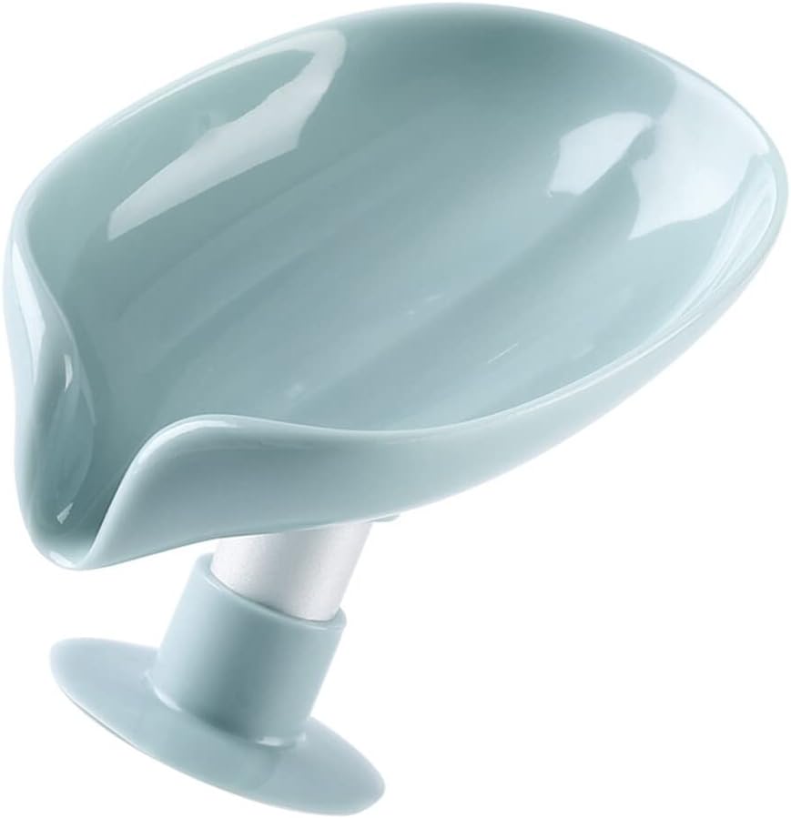 Generic Leaf Shape Soap Dish - Durable Plastic Bath Holder - Beige