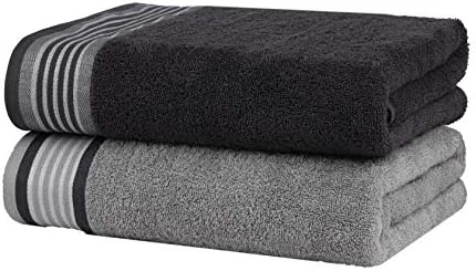 CASA COPENHAGEN He She 6 Piece Towel Set - Silver Grey Dark Grey