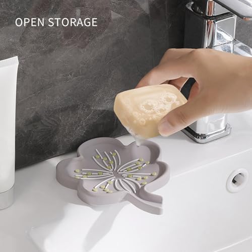 Loyliawa Soap Dish with Flower Shape Drainage
