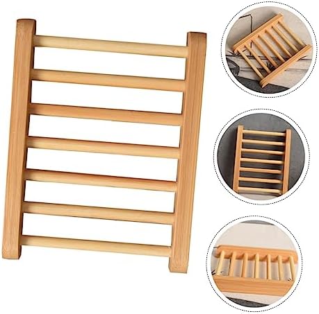 OUNONA Wooden Soap Dish Holder for Bathroom Sink and Shower