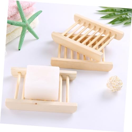 LIFKICH Wooden Soap Dish Drainer for Bathroom Travel Gym Use Compact Design