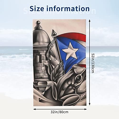 Puerto Rican Flag Microfiber Beach Towels for Kids and Adults