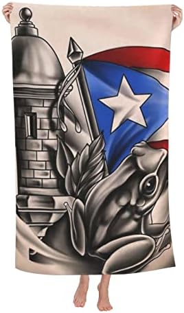 Puerto Rican Flag Microfiber Beach Towels for Kids and Adults