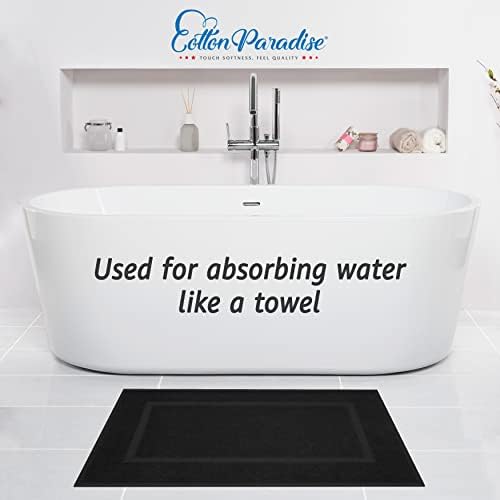 Cotton Paradise 100 Cotton Bath Mats Set of 2 Black