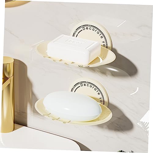 Unomor 2Pcs Wall Mounted Soap Dish Holder for Bathroom and Kitchen