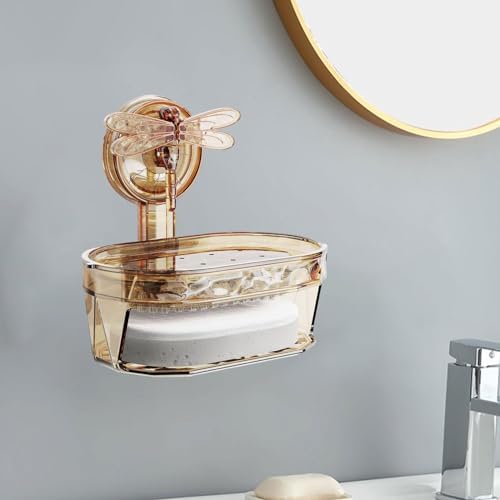 Suction Cup Soap Holder with Drainage Brown