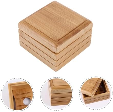 Mobestech Wooden Soap Dish with Lid for Bathroom
