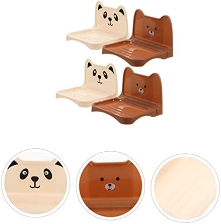 4PCS Cartoon Bear Wall Mounted Soap Racks Suction Cup Holder