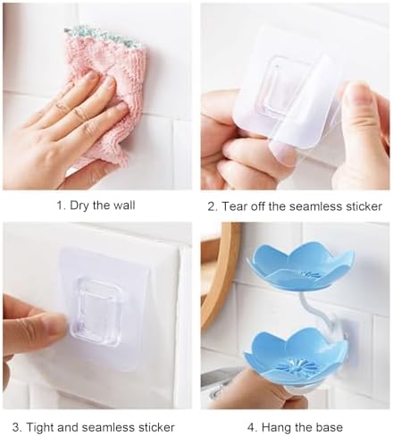 Qinlenyan Bathroom Soap Holder with Suction Cup and Drainage