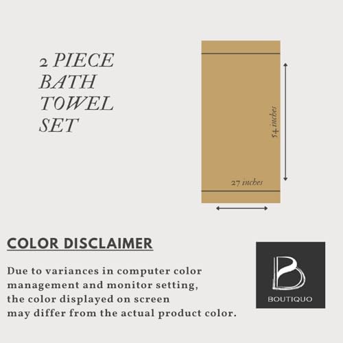 BOUTIQUO 2 Pack Oversized Cotton Bath Towels - Chocolate Brown 1